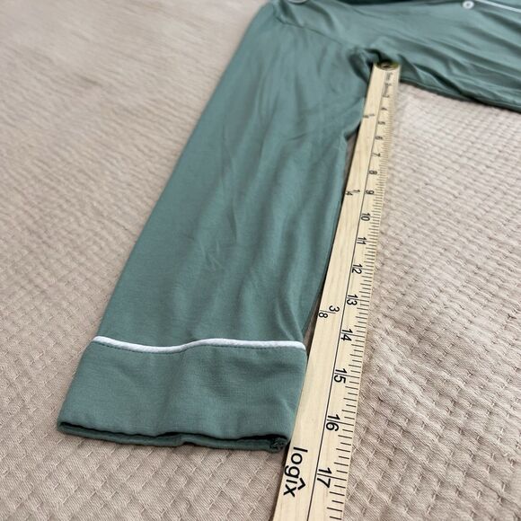 Birdy Grey Bamboo Jonny Long Sleeve Cozy Pajama Shirt Women Sz Small Green EUC - Picture 11 of 13